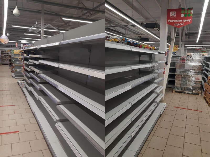 Полки продуктовых магазинов под Волгоградом опустели на фоне ситуации в Украине