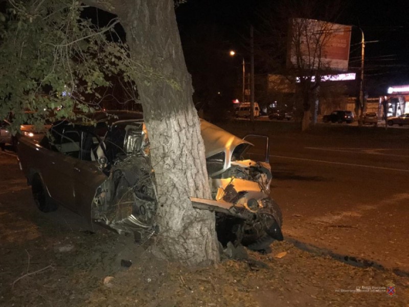 Умер в больнице: волгоградец на  «Волге» влетел в дерево на Ополченской