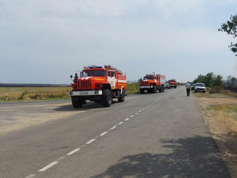 Пожарным удалось потушить 20 гектар горящей сухой травы под Волгоградом